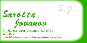 sarolta jovanov business card